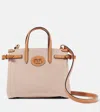 Valentino Antibes Canvas Handbag Structured Shape Buckle In Beige