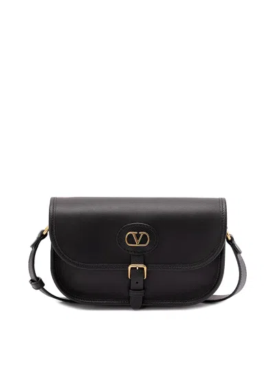 Valentino Garavani Antibes Leather Crossbody Bag Adjustable Strap In Black