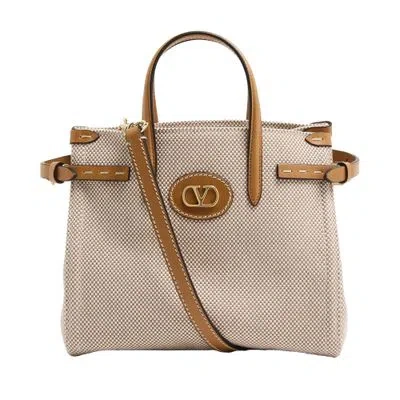 Valentino Garavani Antibes Small Tote Bag In Brown