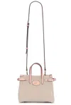 Valentino Antibes Small Tote Bag In Naturale  Tobacco  & Peach Rose