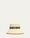 Valentino Embroidered Band Straw Bucket Hat In White