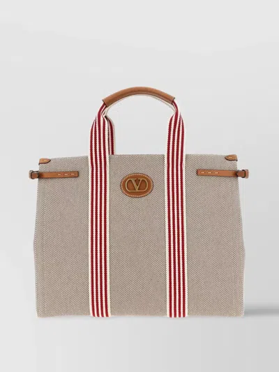 Valentino Garavani Antibes Striped Top Handles Tote Bag
