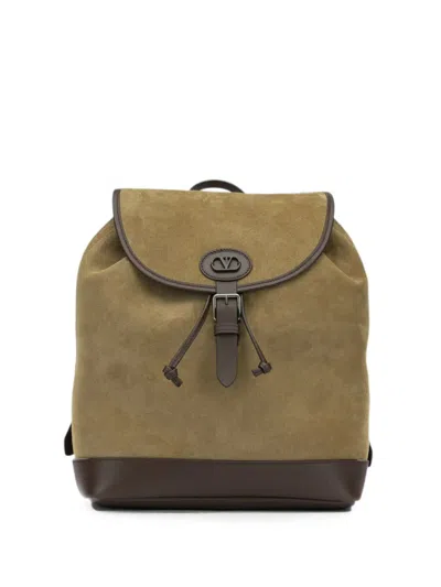 Valentino Garavani Antibes Suede Backpack In Brown