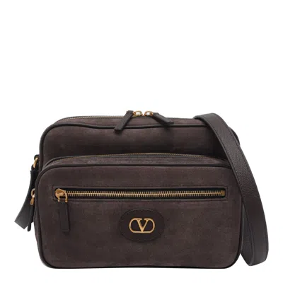 Valentino Garavani Antibes Suede Camera Bag In Brown