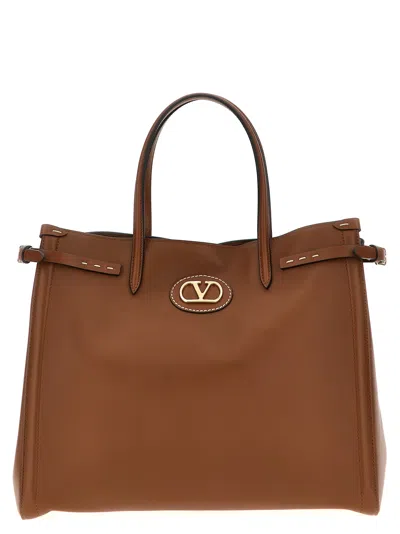 Valentino Garavani Antibes Tote Bag In Brown