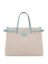 Valentino Women's Two-tone Canvas Antibes Shopping Bag | 6w2b0r19jse Color R2k In Nude