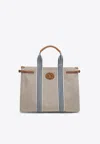 Valentino Antibes Vlogo Canvas Tote Bag In Natural