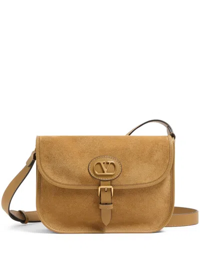 Valentino Garavani Suede Antibes Crossbody Bag Adjustable Strap In Brown