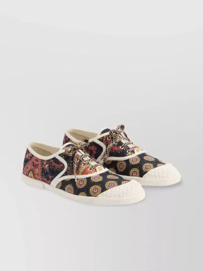 Valentino Garavani Antique-effect Trainers With Contrasting Trim