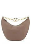 Valentino Antiqued Pink Leather Medium Hobo Vlogo Moon Shoulder Bag
