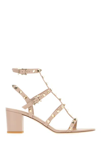Valentino Garavani Rockstud Leather Heel Sandals In Multi