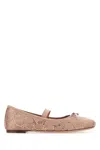Valentino Antiqued Pink Satin Ballerinas In Nudelightpeach