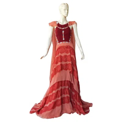 Pre-owned Valentino Antonio Berardi Stunning Runway Boho Chic Voluminous Dress Gown In Pink