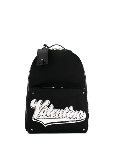 Valentino Garavani Appliqué Backpack In Black