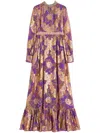 Valentino Apres L'hiver Embroidered Maxi Dress In Violett