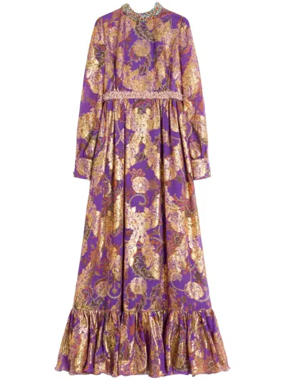 VALENTINO APRES L'HIVER EMBROIDERED MAXI DRESS