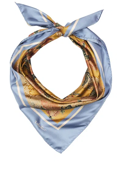 Valentino Apres L'hiver Fiori Tappezze Shawl In Blue