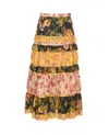 Valentino Multicolor Apres Lhiver Tiered Skirt In Multi