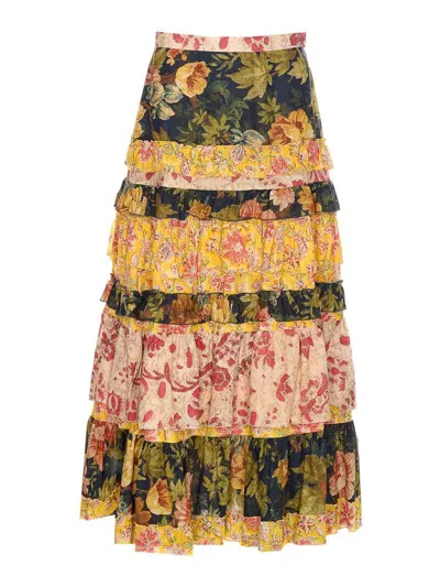 Valentino Skirt In Mussola Apres L'hiver Macro Fiore Woman Multicolour 42