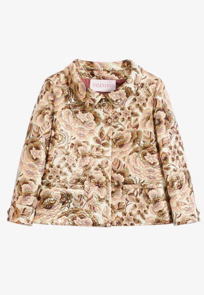 Valentino Après L'hiver Matelassé Floral Jacket In Multicolor