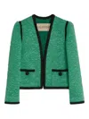 Valentino Jacket Floral Texture Button Detail