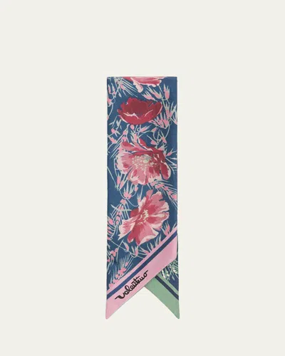 Valentino Apres L'hiver Poppies Silk Bandeau Scarf In Pattern