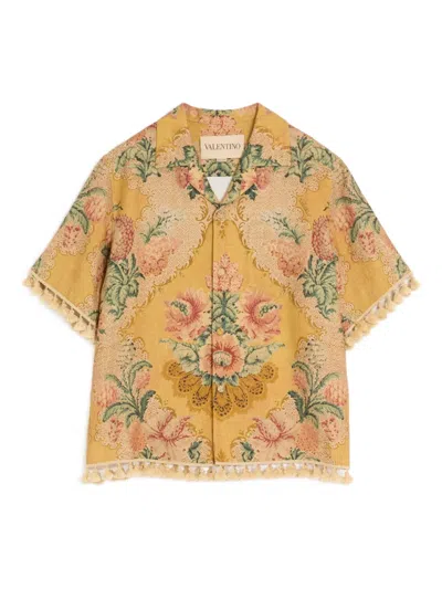 Valentino Apres Lhiver Print Bowling Shirt In Transparent