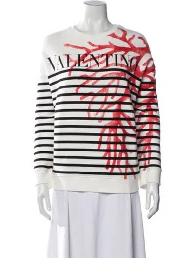 Pre-owned Valentino Archive '68 Striped Sweatshirt In White