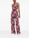 Valentino Archive Manifesto Bandana Print Silk Jumpsuit In Blue
