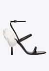 Valentino Archive Roserouche 100 Leather Sandals In Black