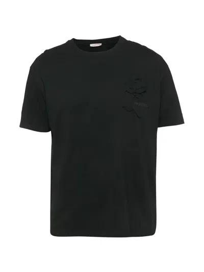 Pre-owned Valentino Artistic Floral T-shirt In Black