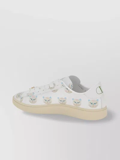 VALENTINO GARAVANI ARTISTIC MAISON CAT LEATHER SNEAKERS