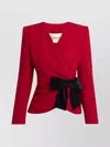 Valentino Asymmetric Blazer Featuring Bow Detail In Red
