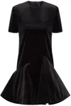 Valentino Asymmetric-hem Crewneck Dress In Black