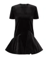 Valentino Asymmetric-hem Crewneck Dress In Black