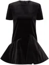 Valentino Robe Courte En Velours Femme Noir 50 In Schwarz