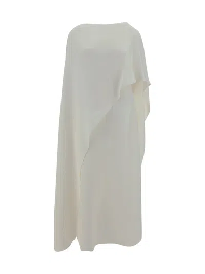 Valentino Asymmetric Midi Dress In White