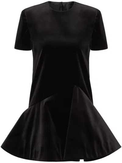 Valentino Robe Courte En Velours Femme Noir 50 In Black