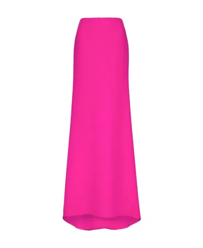 Valentino Asymmetric Silk Maxi Skirt In Pink