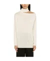 Valentino Asymmetric Turtleneck Sweater In White