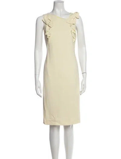 Pre-owned Valentino Asymmetrical Knee-length Dress In Neutral