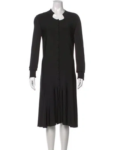 Pre-owned Valentino Asymmetrical Midi Length Dress In Black