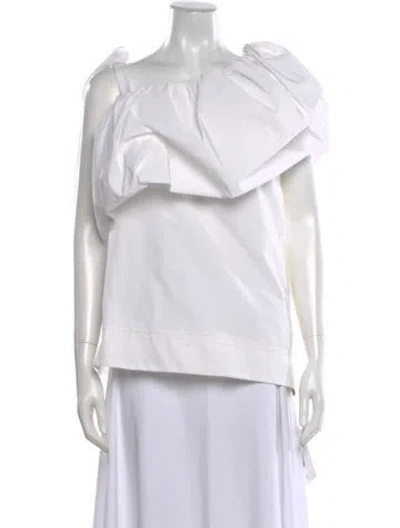 Pre-owned Valentino Asymmetrical Sleeveless Blouse W/ Tags In White