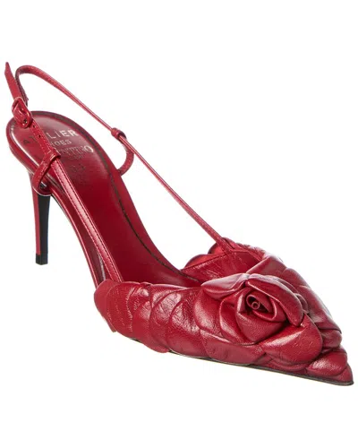 Valentino Garavani Valentino Atelier 03 Rose Edition 80 Leather Slingback Pump In Red