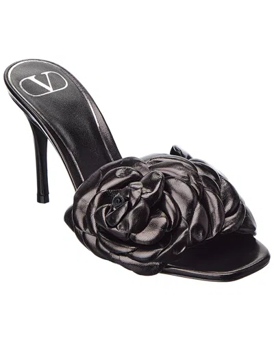 Valentino Garavani Valentino Atelier 03 Rose Edition 90 Leather Sandal In Black