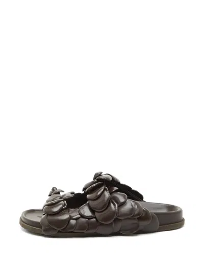 Pre-owned Valentino Garavani Atelier 03 Rose Edition Sandals In Brown