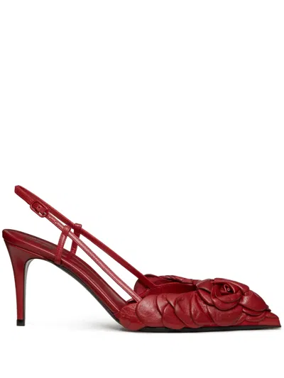 Valentino Garavani Atelier 03 Rose Edition Slingback Pumps In Red