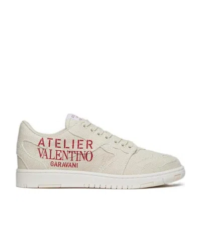 Valentino Garavani Atelier 07 Camouflage Edition Canvas Sneakers In White