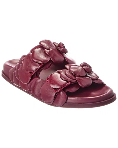 Valentino Garavani Valentino Atelier Leather Sandal In Burgundy