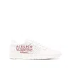 Valentino Eyelet Leather Low-top Sneakers In White